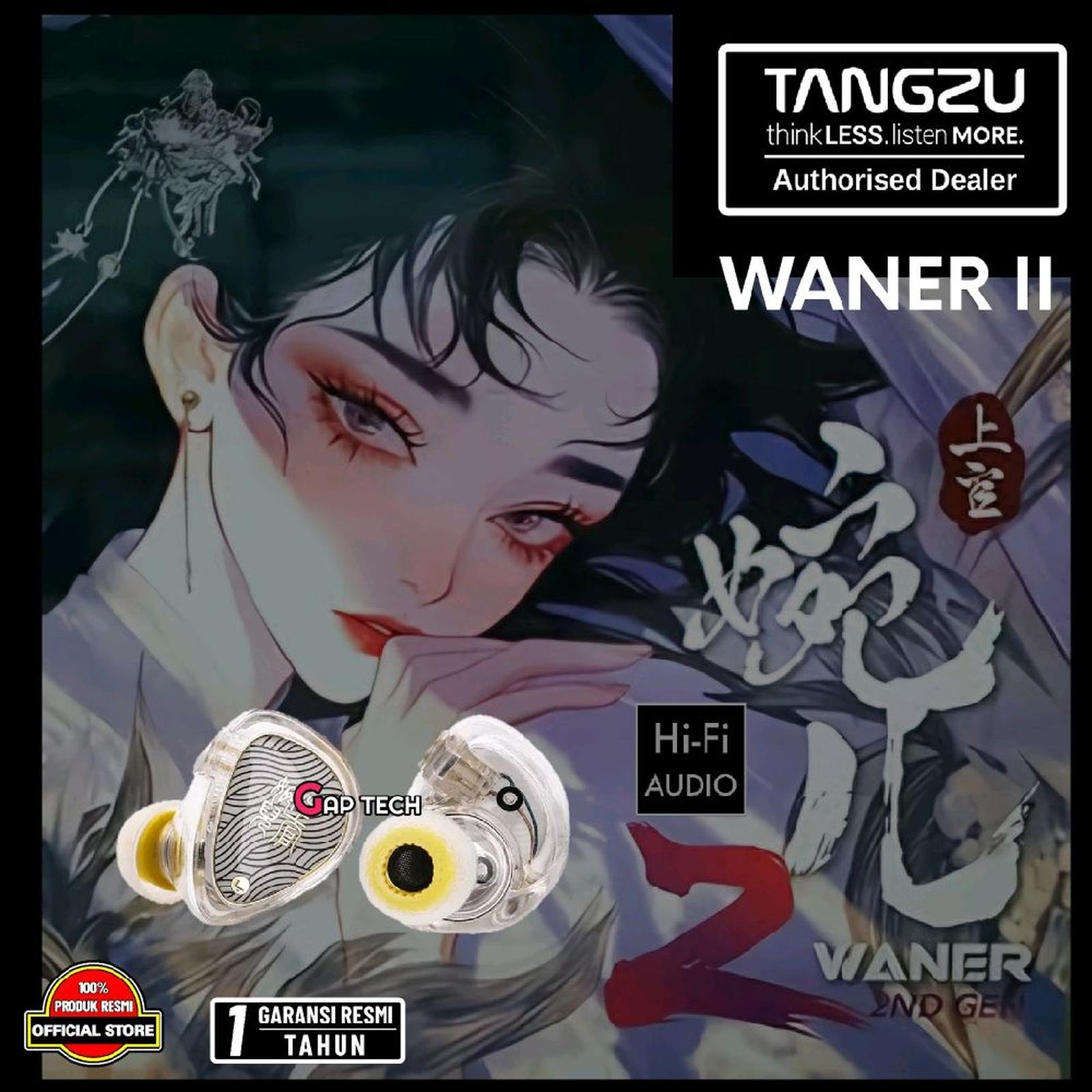 TANGZU Waner 2 / Wan er 2 / Waner SG 2 - 10MM PET Diaphragm Hi-Fi In Ear Monitor Earphone White Edition - IEM Original