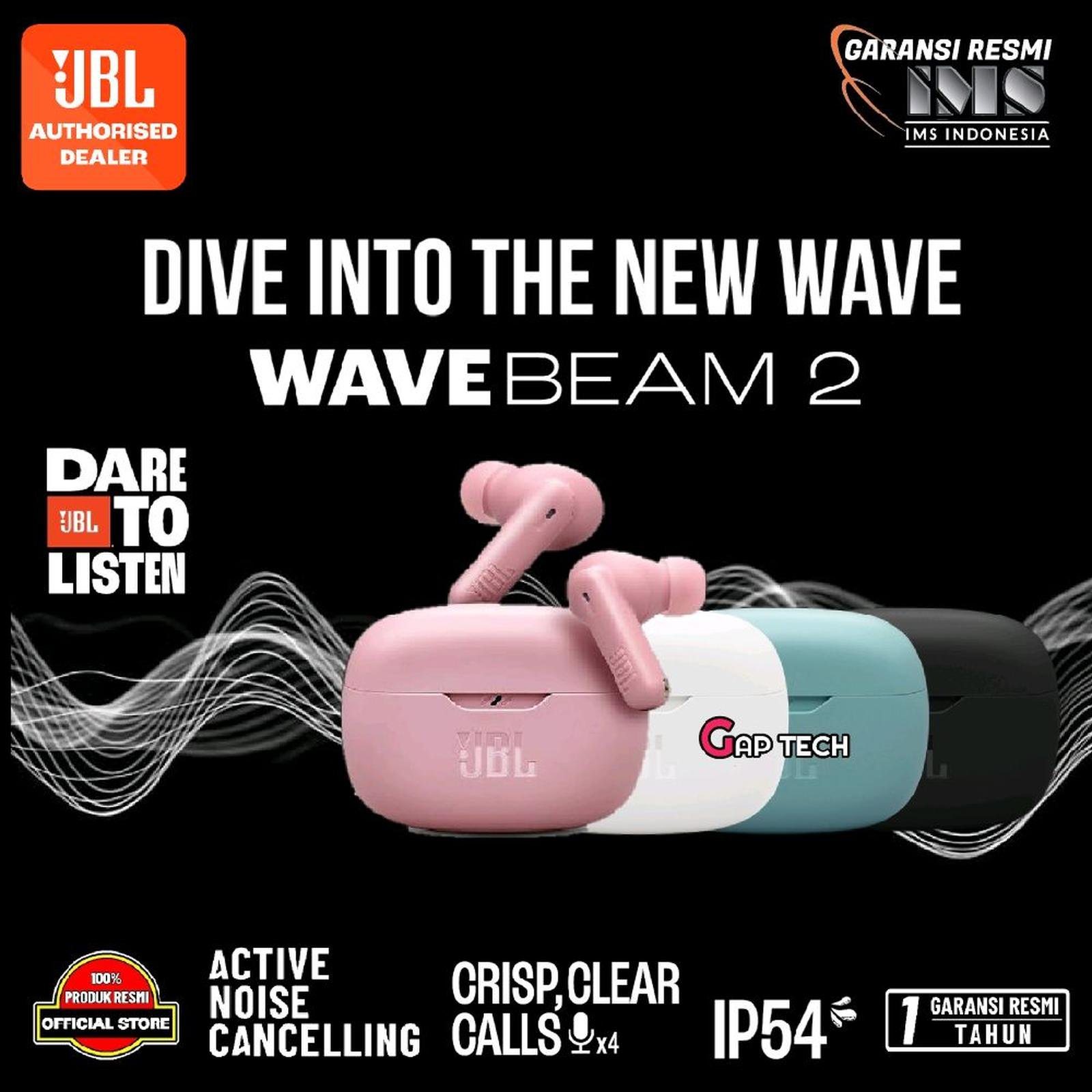 JBL Wave Beam 2 / Wave Beam2 True Wireless Noise Cancelling Earbuds TWS Original