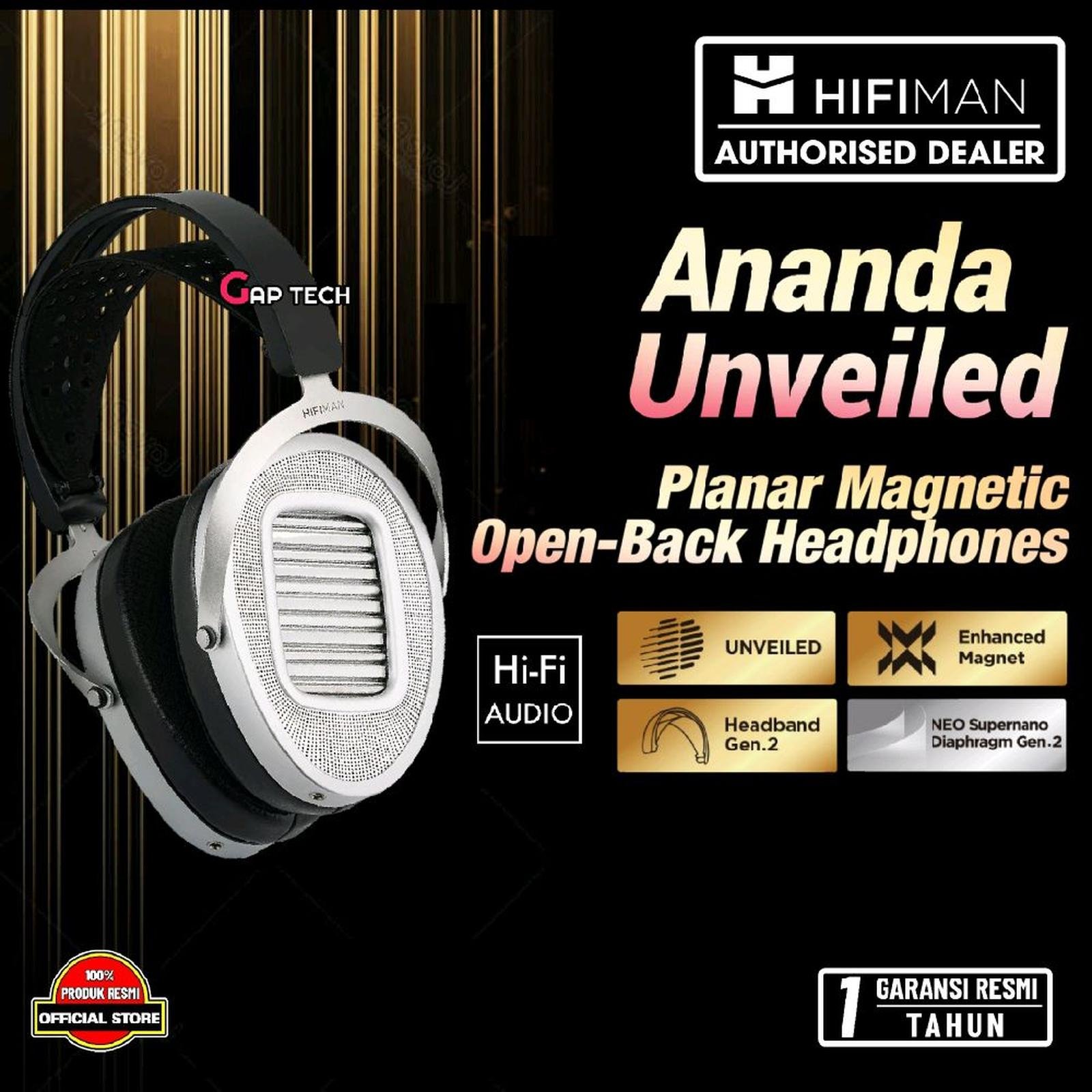 Hifiman Ananda Unveiled Planar Magnetic Open-Back Headphones with Enhanced Magnet Original