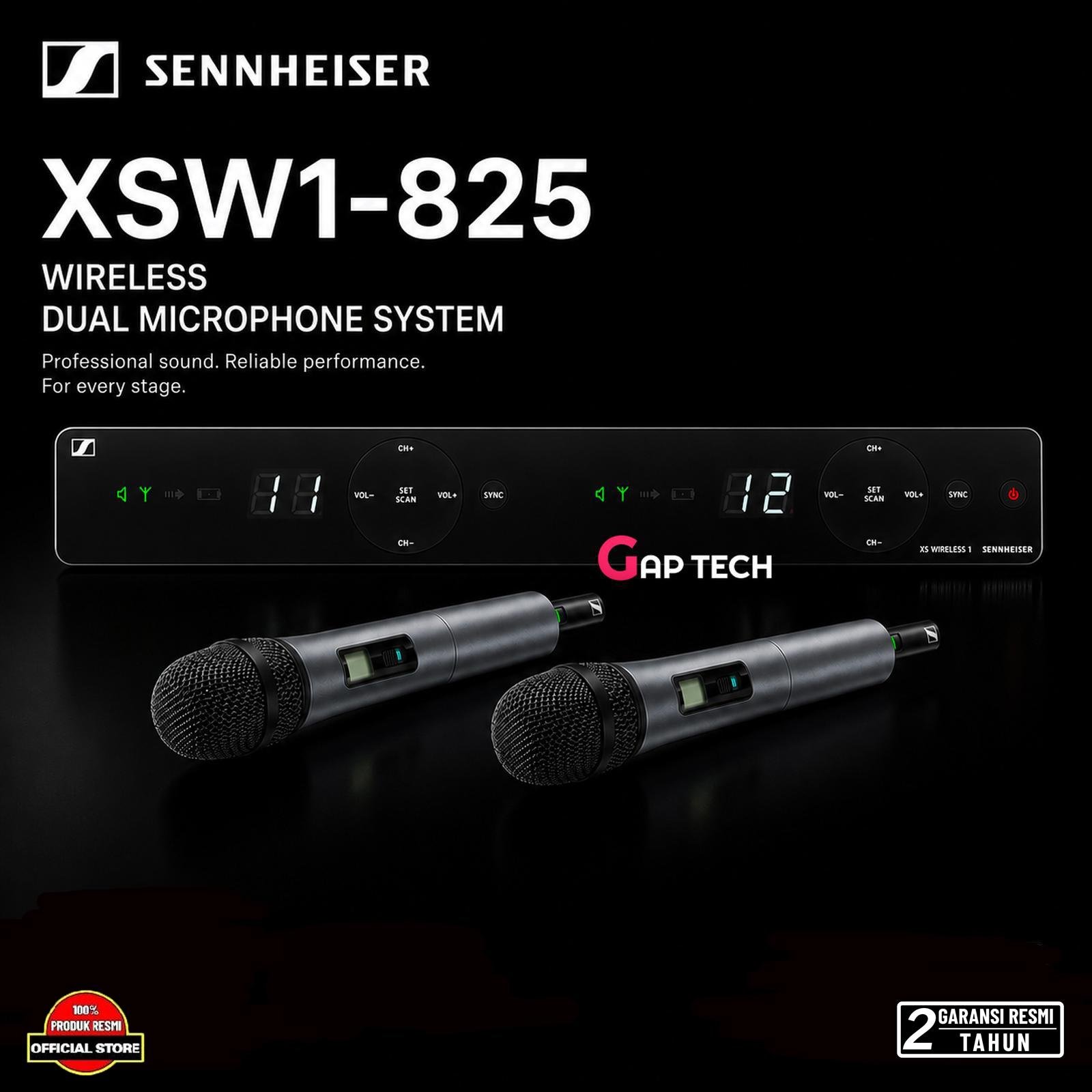 Sennheiser XSW1-825 XSW 1 825 Wireless Dual Microphone Original