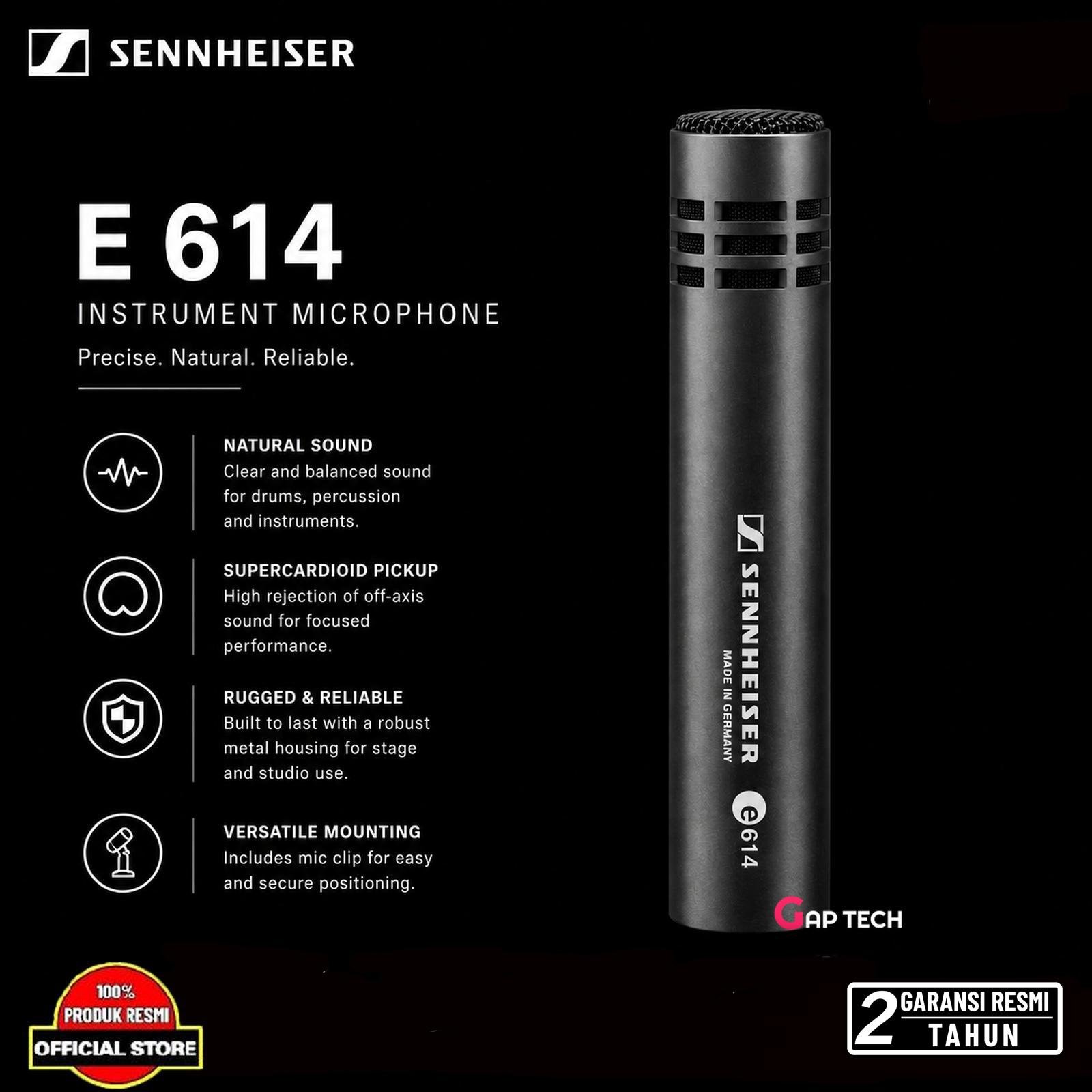Sennheiser E 614 Super-Cardioid Condenser Microphone Original