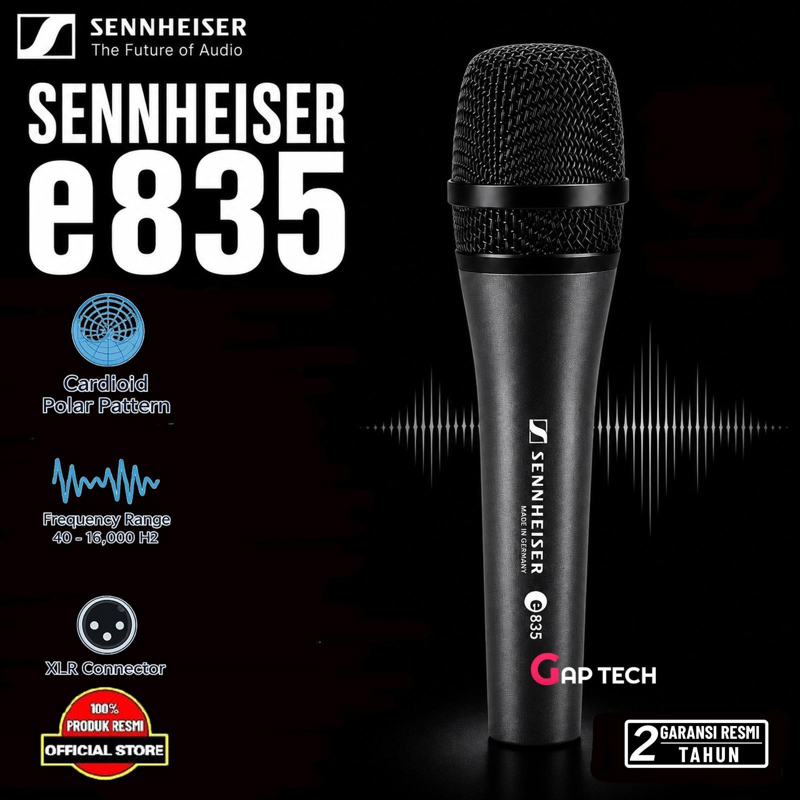 Sennheiser E 835 Dynamic Live Vocal Microphone Original