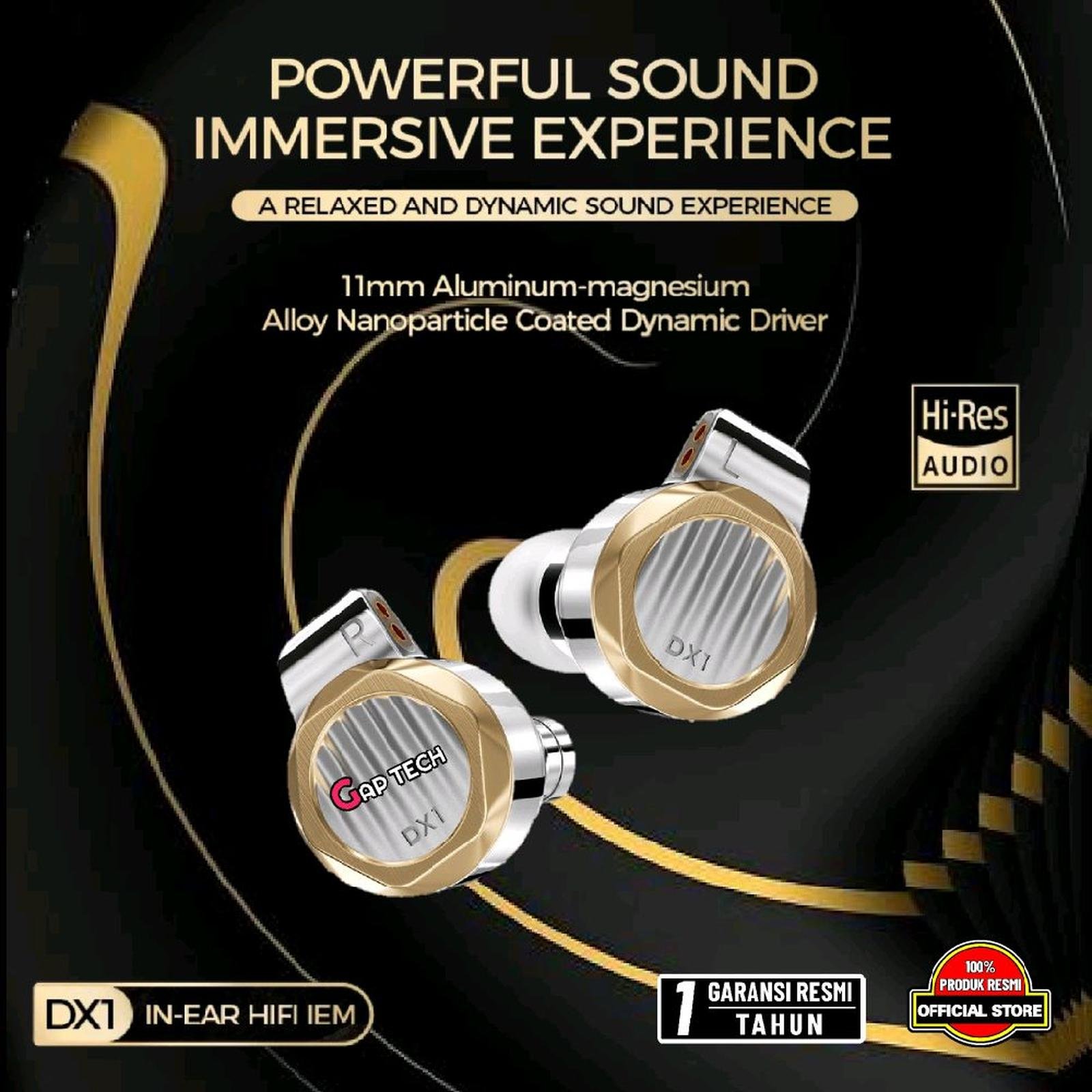 LETSHUOER DX1 / DX-1 / DX 1 - 11mm Single Dynamic Driver Hi-Fi In Ear Monitor Earphone with Detachable silver-plated monocrystalline copper cable for Musician Audiophile Singer / IEM Original