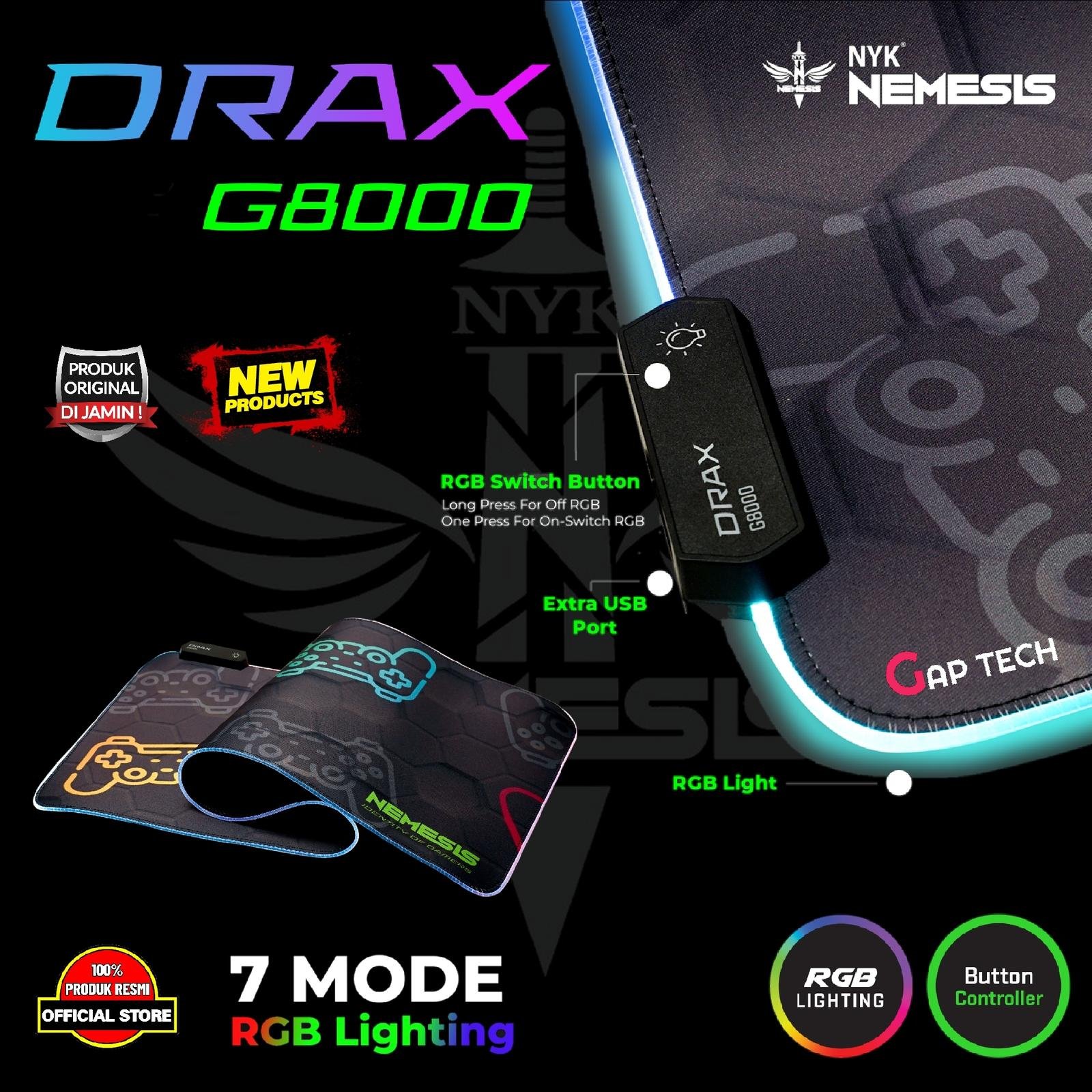 NYK Nemesis DRAX G8000 / G 8000 Gaming Mousepad with 7 Mode RGB Original