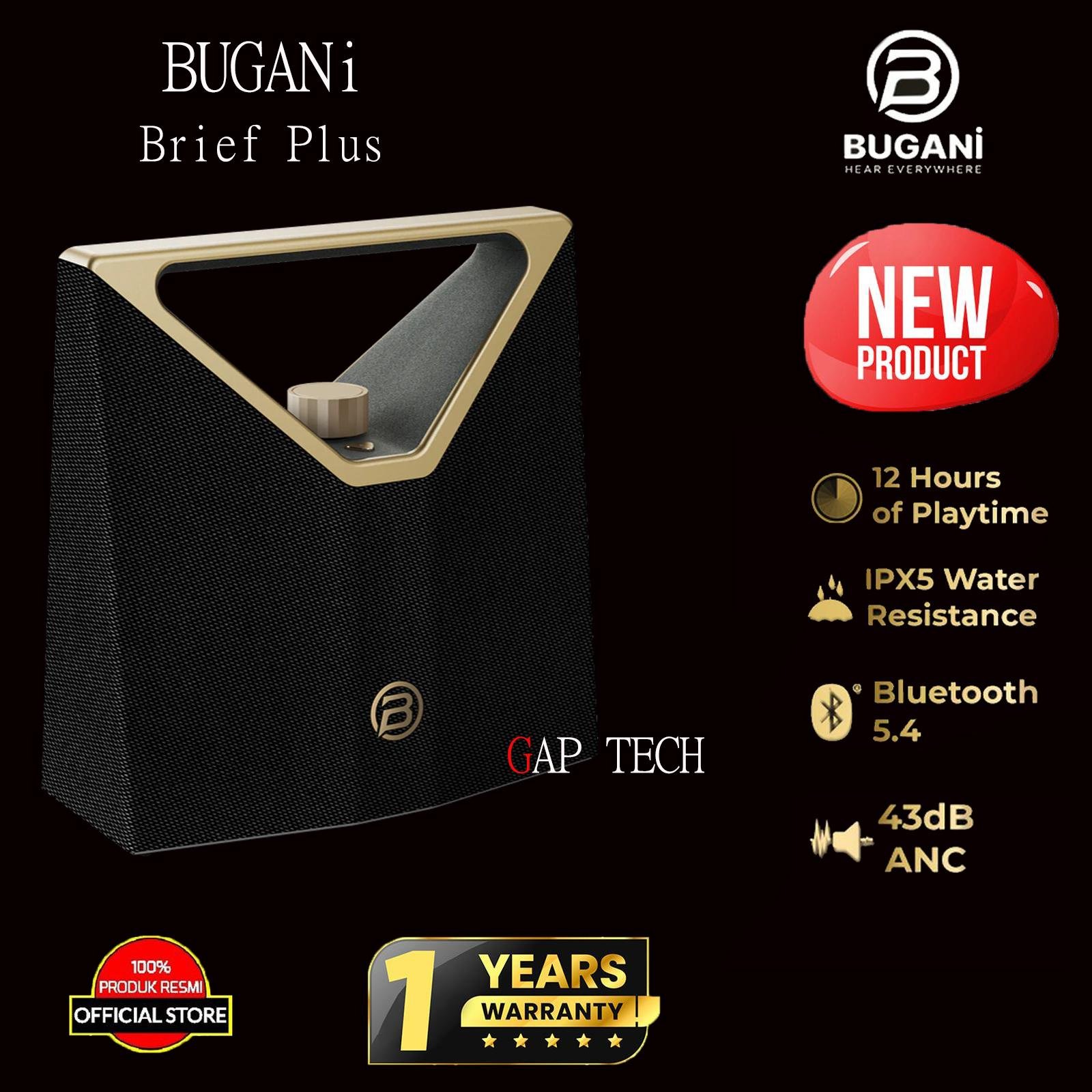 BUGANi Brief Plus Portable Bluetooth Speaker with Advanced Technology BS12304 Original