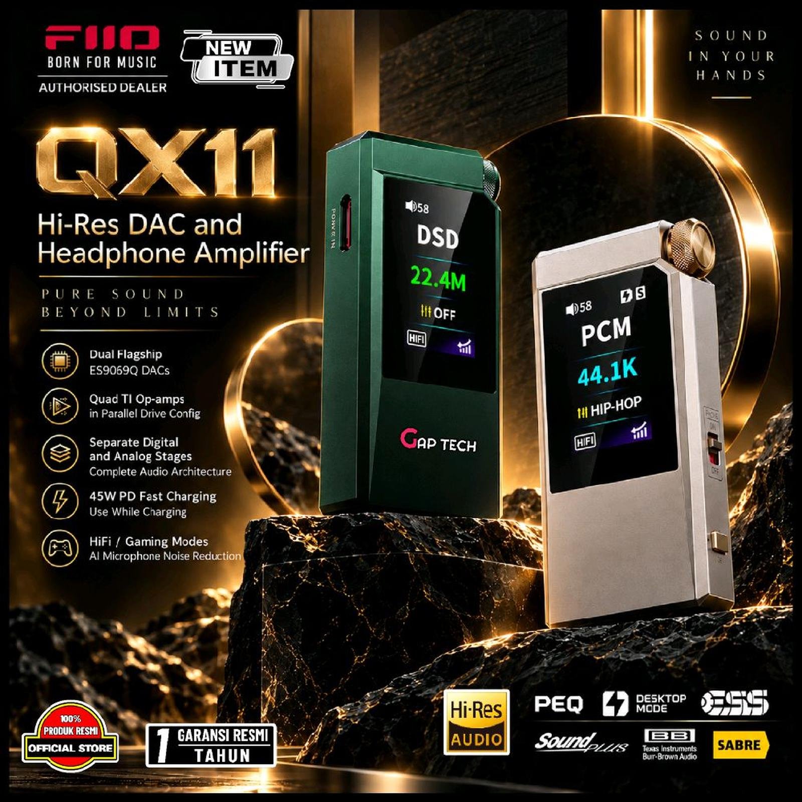 FiiO QX11 / QX 11 / QX-11 Dual-Mode Hi-Fi & Gaming DAC & Amplifier Original