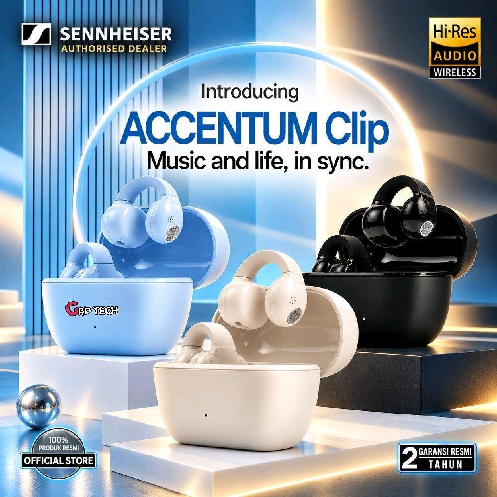 Sennheiser Accentum Clip Open Wearable / Open Ear True Wireless Stereo Earbuds / TWS Original