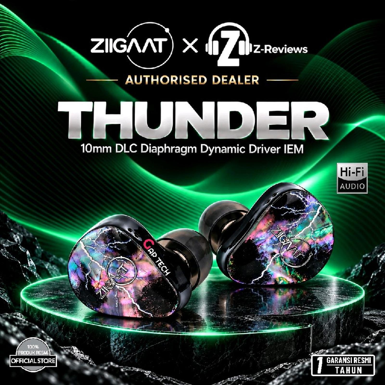 ZiiGaat x Z Reviews: Thunder 10mm DLC Diaphragm Dynamic Driver In Ear Monitor Earphone / IEM Original