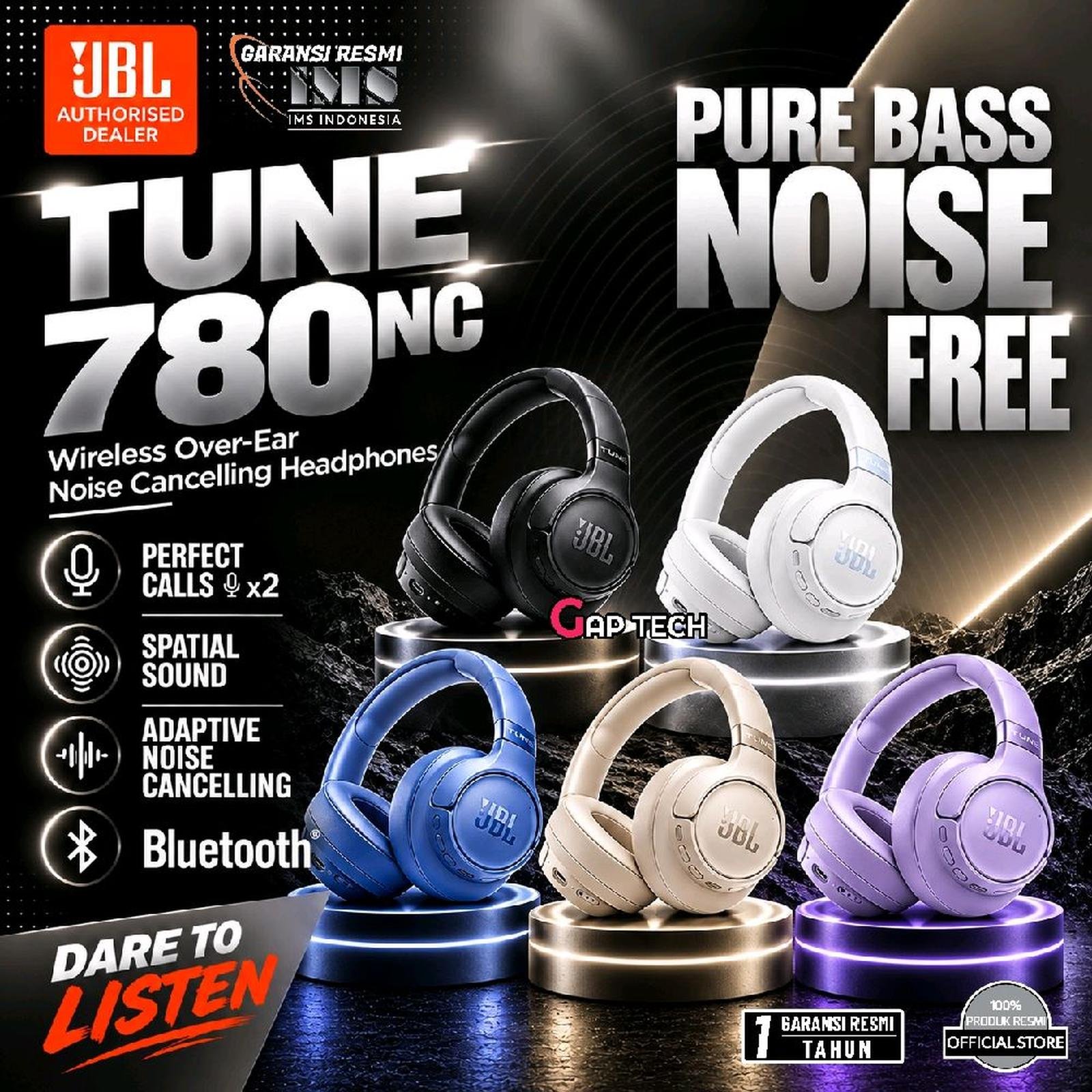 JBL Tune 780NC / Tune780NC / T780NC / T 780NC Wireless Over-Ear Noise Cancelling Headphones Original