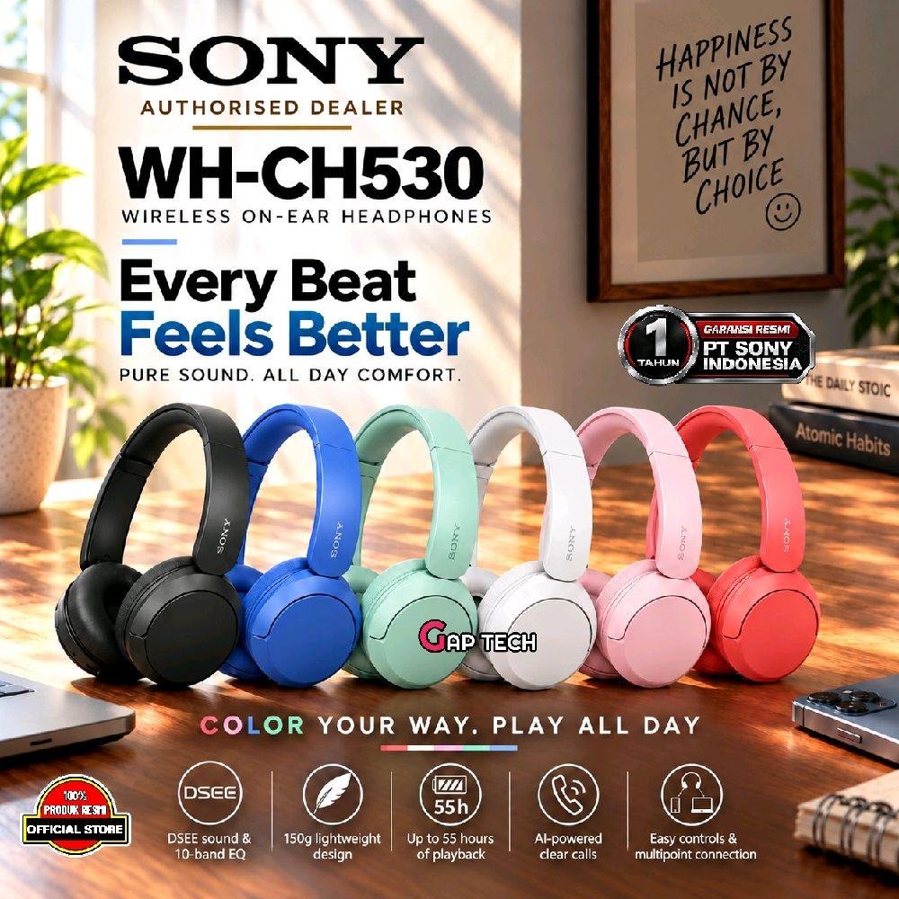 Sony WH-CH530 / WH CH530 / WH CH 530 Wireless On-Ear Bluetooth Headphones Original
