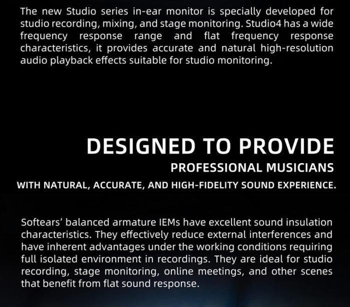 Softears Studio 4 In Ear Monitor Earphone IEM 4 Balance Amateur Driver Original