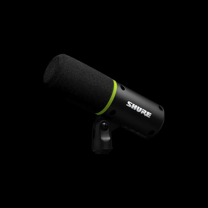 Shure MV6 Mikrofon USB-C Dinamis untuk Gamers & Streamers dengan Mode Auto Level, Denoiser Real-time Original