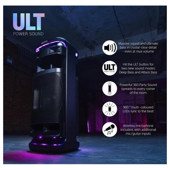 Sony ULT TOWER 10 / SRS-ULT1000 / SRS ULT1000 / SRS ULT 1000 Karaoke Party, Speaker with Powerful Bass, 360 Sound, Party Lights and Wireless Microphone Original