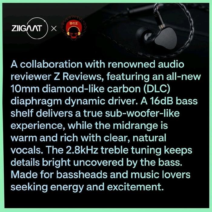 ZiiGaat x Z Reviews: Thunder 10mm DLC Diaphragm Dynamic Driver In Ear Monitor Earphone / IEM Original