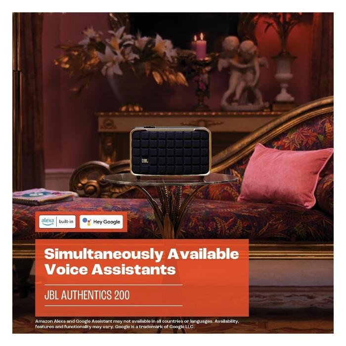 JBL Authentics 200 / Authentics200 / Authentic 200 Smart Home Speaker with Wi-Fi, Bluetooth and Voice Assistants with Retro Design Original