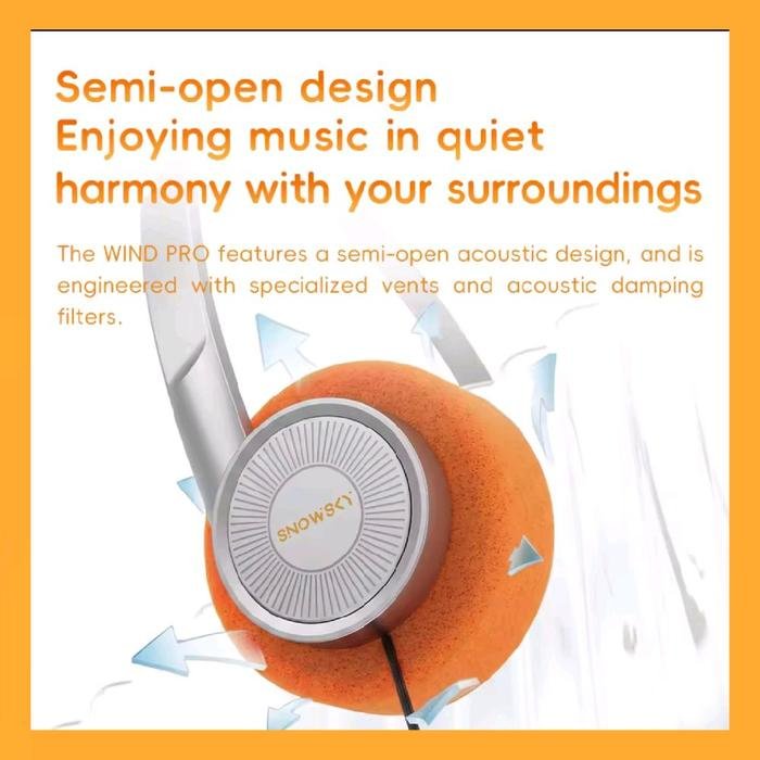 Fiio Snowsky WIND PRO 40mm High-Fidelity Dynamic Driver Retro Style Lightweight with In-Line Controls On-Ear Headphones Original