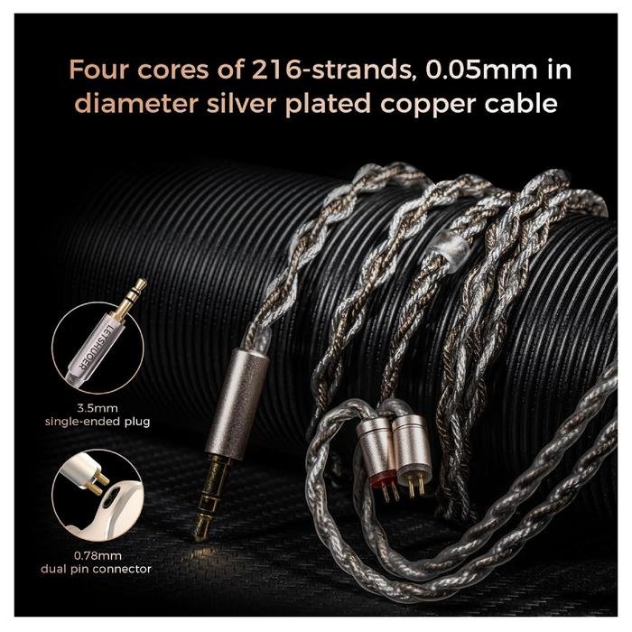 Letshuoer DZ4 / DZ 4 Triple Dynamic Drivers Hi-Fi IEM Earphone Original