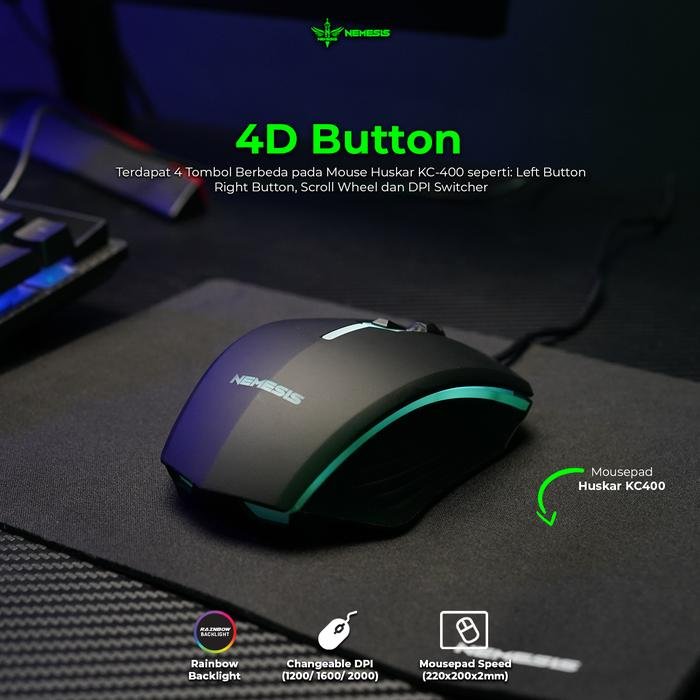 NYK Huskar KC 400 /KC400 3in1 Gaming Combo Keyboard + Mouse + Mousepad Original