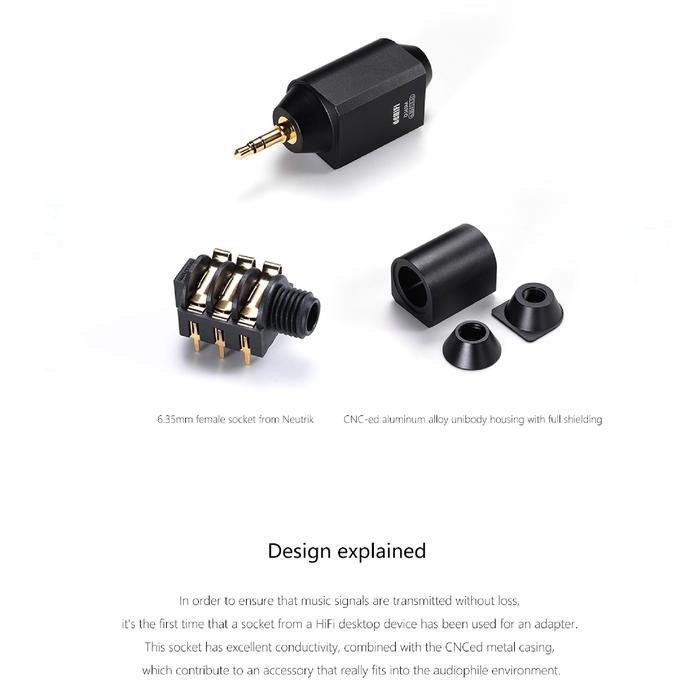 DD DDHIFI DJ65M / DJ 65M / DJ 65 M 6.35mm Female to 3.5mm / 4.4mm Male Adapter Original