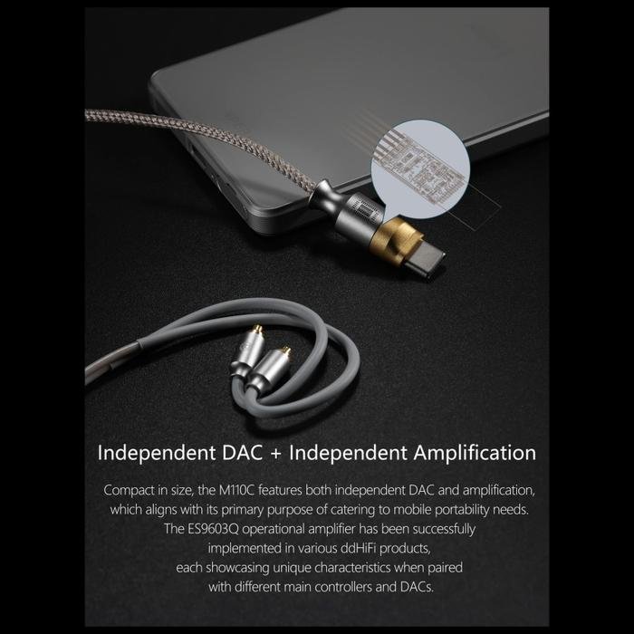 DD DDHIFI M110C / M 110C / M 110 C USB Audio USB C / Type C Interface Decoding In-Ear Monitor Earphones Cable with MMCX and 2-Pin 0.78mm / iem Cable Original