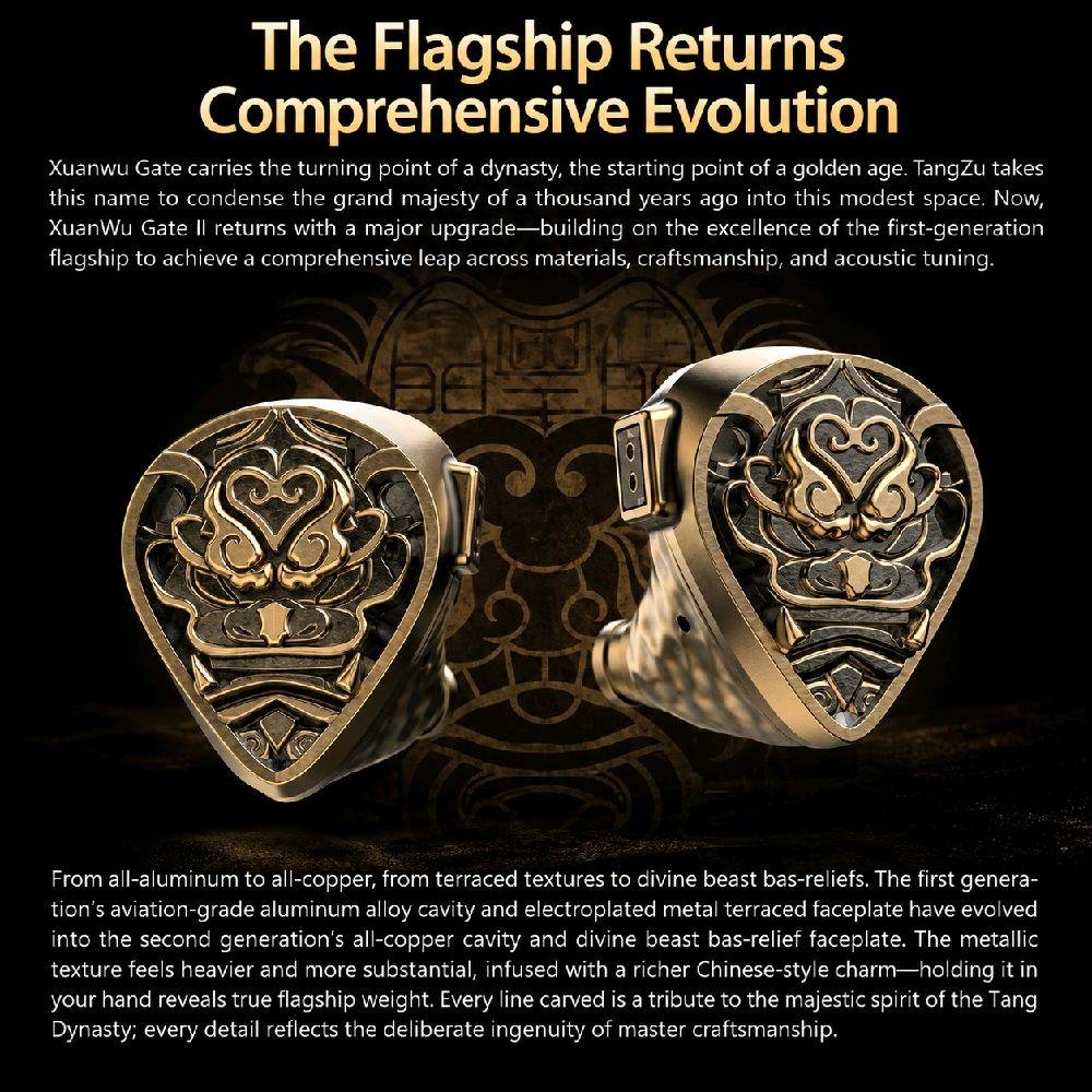 TANGZU XuanWu Gate II / Xuan Wu Gate II / 2nd Gen Flagship 1DD 4BA 4-Electrostatic Driver Wired HiFi In-Ear Earphone / IEM Original