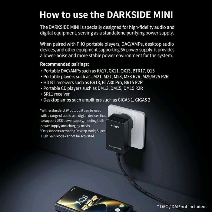 FiiO Darkside Mini – Purified Noise-Reduction Power Supply Original