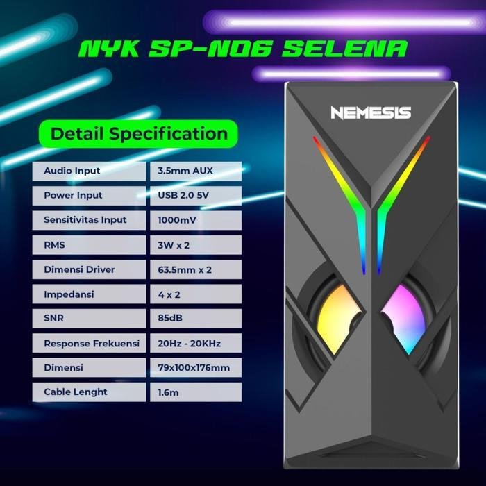 Speaker Gaming 2.0 Stereo RGB NYK Nemesis SP-N06 Selena Original