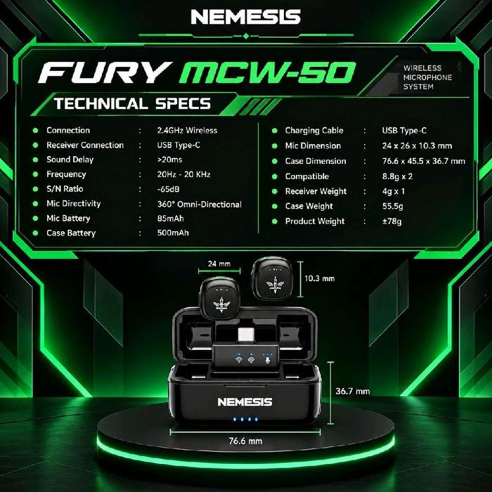 NYK NEMESIS FURY MCW50 / MCW 50 / MCW-50 Capture Every Word with Crystal-Clear Wireless Microphone Original