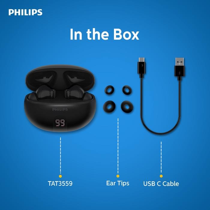 Philips TAT3559 Noise Canceling True Wireless with AI Clear Mic Original