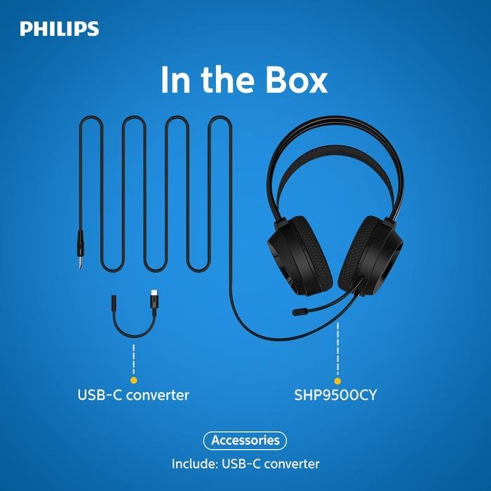 Philips Evnia TAG3BK Gaming Headset Over-Ear Kabel USB-C & 3.5mm Mic 50mm Driver Original