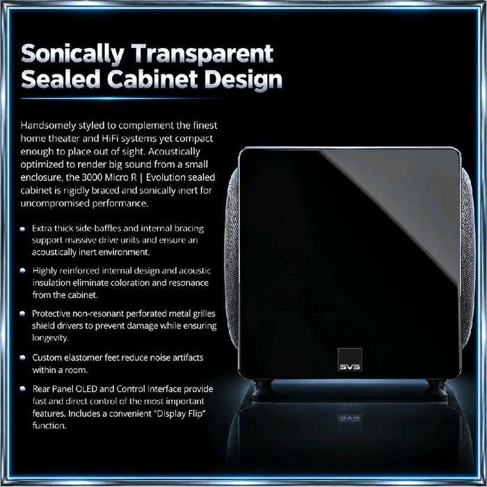 SVS 3000 Micro R Evolution / 3000Micro R Evolution / 3000 Micro REvolution Sealed Subwoofer Original