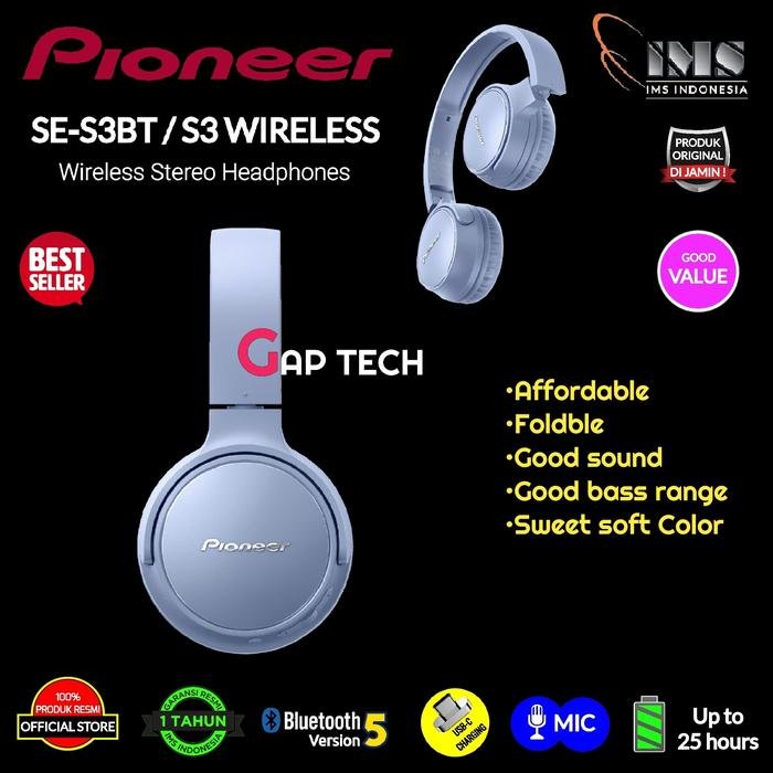 Pioneer S3 Wireless / SE-S3BT / SE S3 BT On-Ear Bluetooth Headphones Original