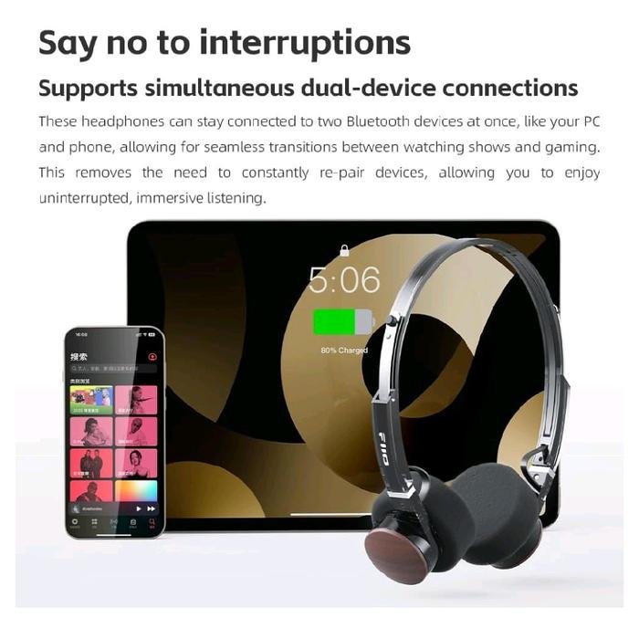 Fiio EH 11 / EH11 / EH-11 Hi-Res Retro Bluetooth Headphone Original