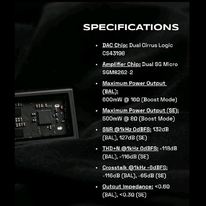 Crinear Protocol Max - High Power Portable DAC Amplifier with Dual Cirrus Logic CS43198 / DAC Amp Original