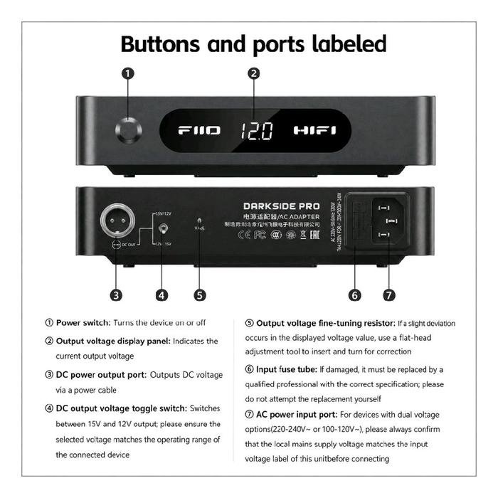 Fiio DARKSIDE PRO / DARK SIDE PRO Low-Noise Regulated Linear Power Supply Original