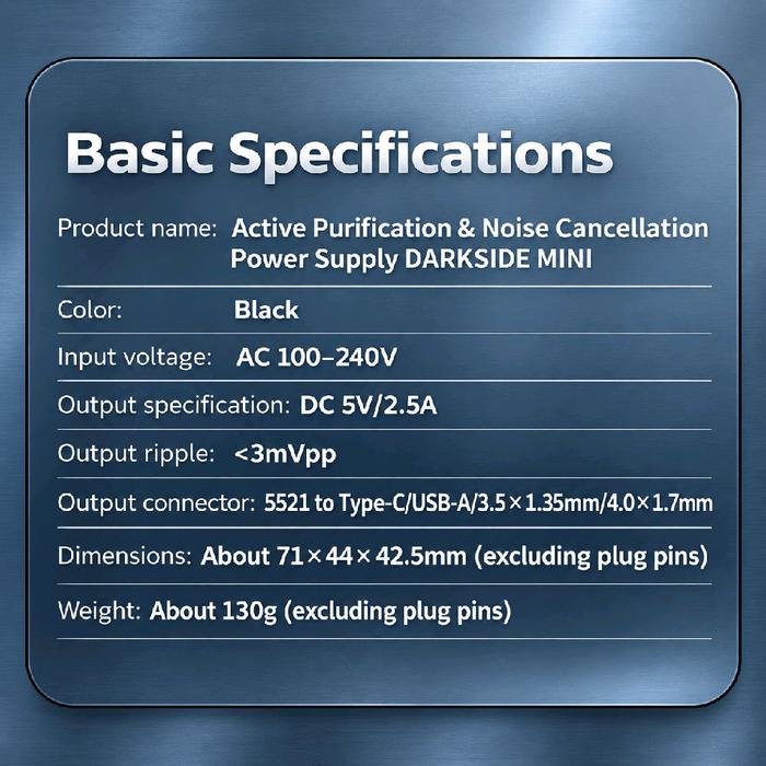 FiiO Darkside Mini – Purified Noise-Reduction Power Supply Original
