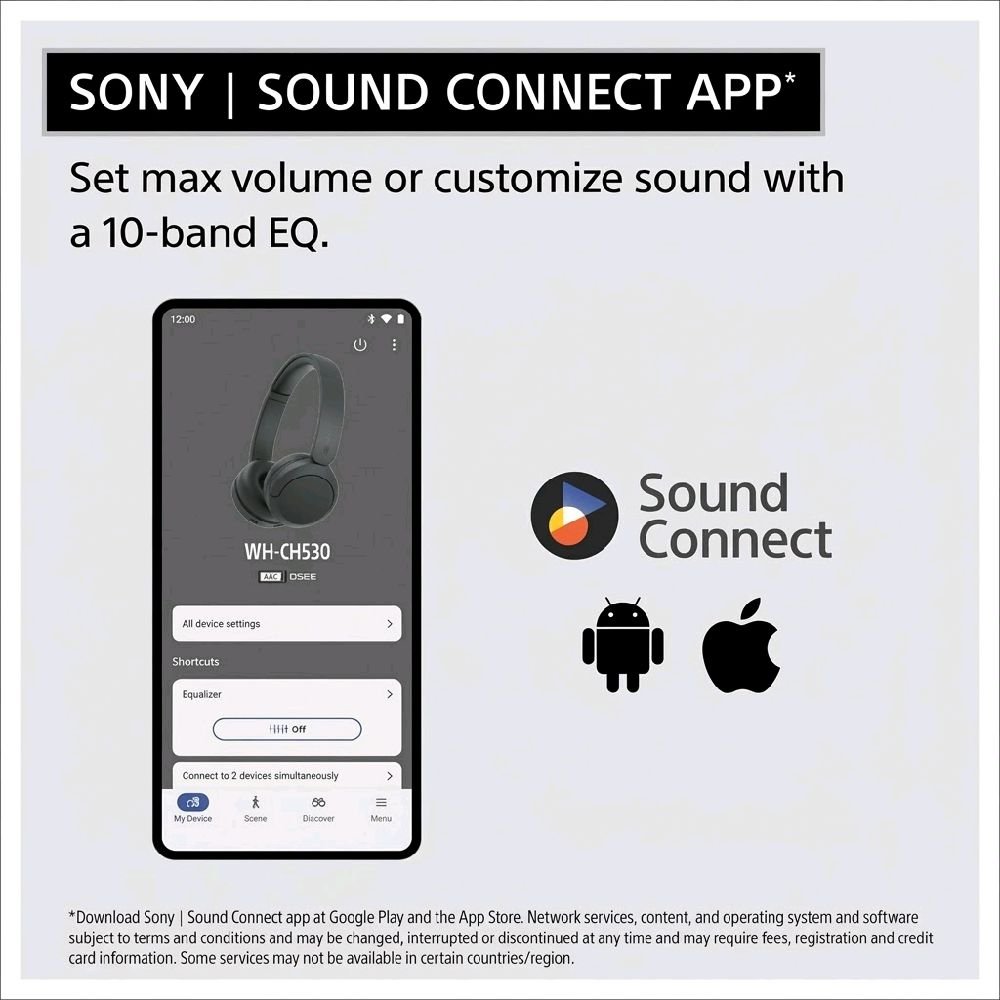 Sony WH-CH530 / WH CH530 / WH CH 530 Wireless On-Ear Bluetooth Headphones Original