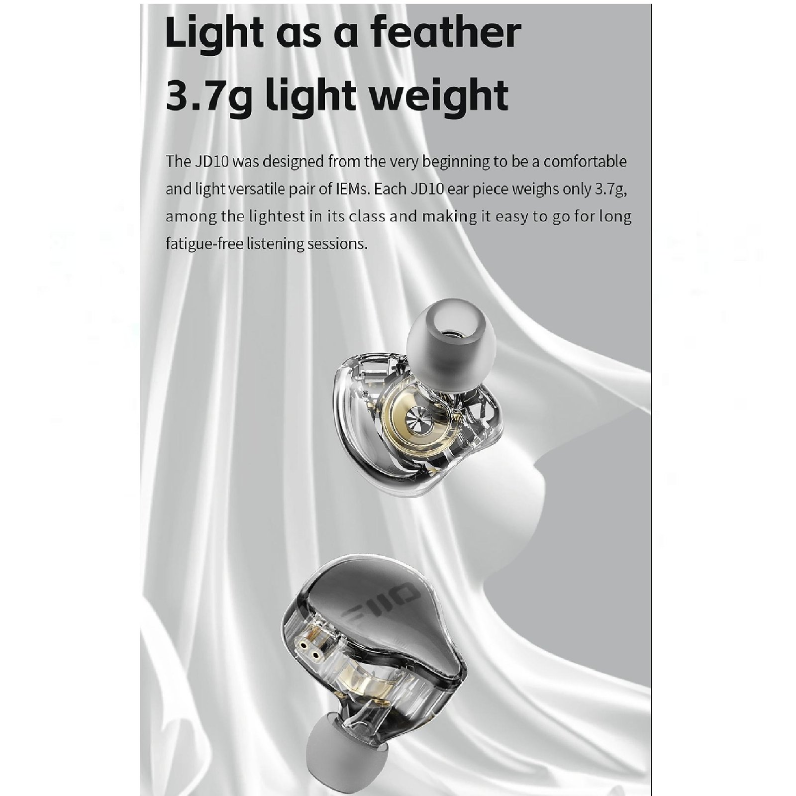 FiiO JD10 / JD-10 / JD 10 / JD-10 TC / JD 10 TC / JD10 TC / JD10TC Hi-Res Dynamic In-Ear Monitor Earphone IEM Original