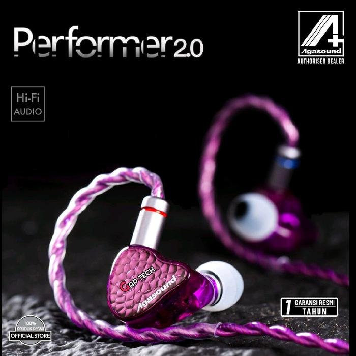 Agasound Performer 2.0 High-Fidelity Single Dynamic Driver In-Ear Monitor Earphone / IEM Original - PURPLE