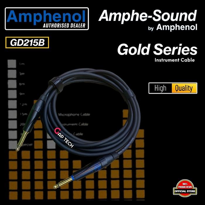 Amphenol Amphe Sound / Amphe-Sound / AmpheSound Instrument Cable with Gold Plated Cable Original - GD2151B 3 Meter
