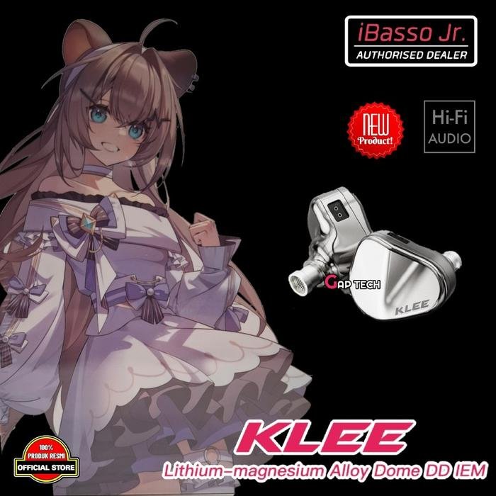 IBasso KLEE Hi-Fi Lithium-Magnesium Alloy Dome Dynamic Driver Earphone IEM Original - Silver