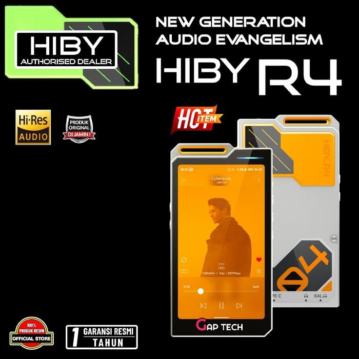 HiBy R4 / R-4 / R 4 4-Way HiFi Android Digital Audio Player / DAP Original - Orange