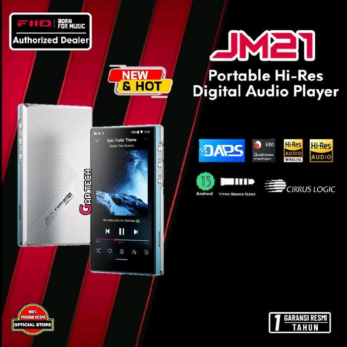 FiiO JM21 / JM 21 / JM-21 Dual CS43198 Portable Hi-Res Lossless Music Player with Android 13 and Snapdragon 680 Original - JM21 DAP - BLUE