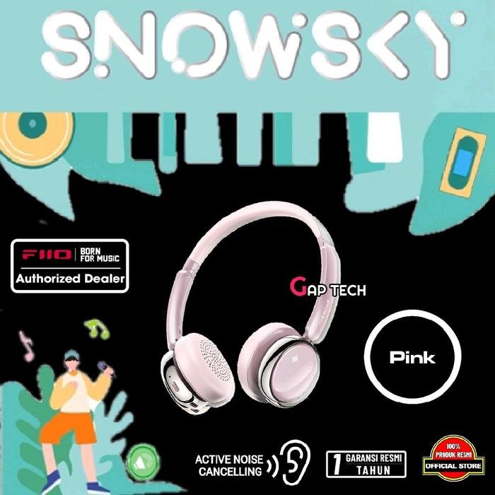 Fiio Snowsky Anytime / Any Time On-Ear Bluetooth Active Noise Cancelling ANC Headphones Original - Pink