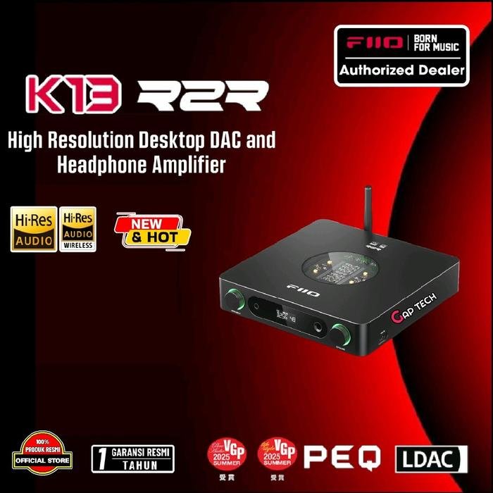 Fiio K13 R2R / K13R2R / K 13 R2R High Resolution Desktop DAC and Headphone Amplifier / DAC Amp Original - Black