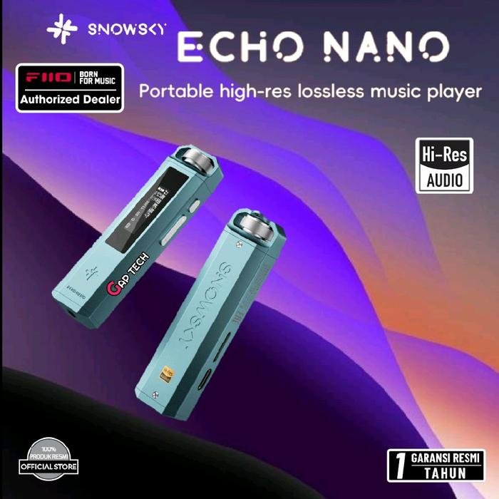 Fiio Echo Nano Portable Hi-Res Dual DAC Digital Audio Player / Music Player / DAP Original - Blue
