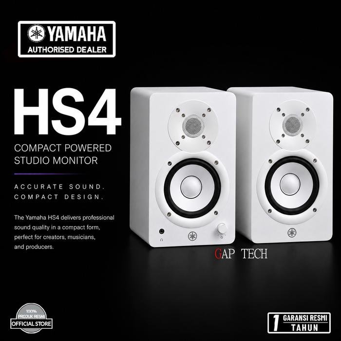 Yamaha HS4 HS 4 Studio Monitor Professional Speaker Monitoring Original - White