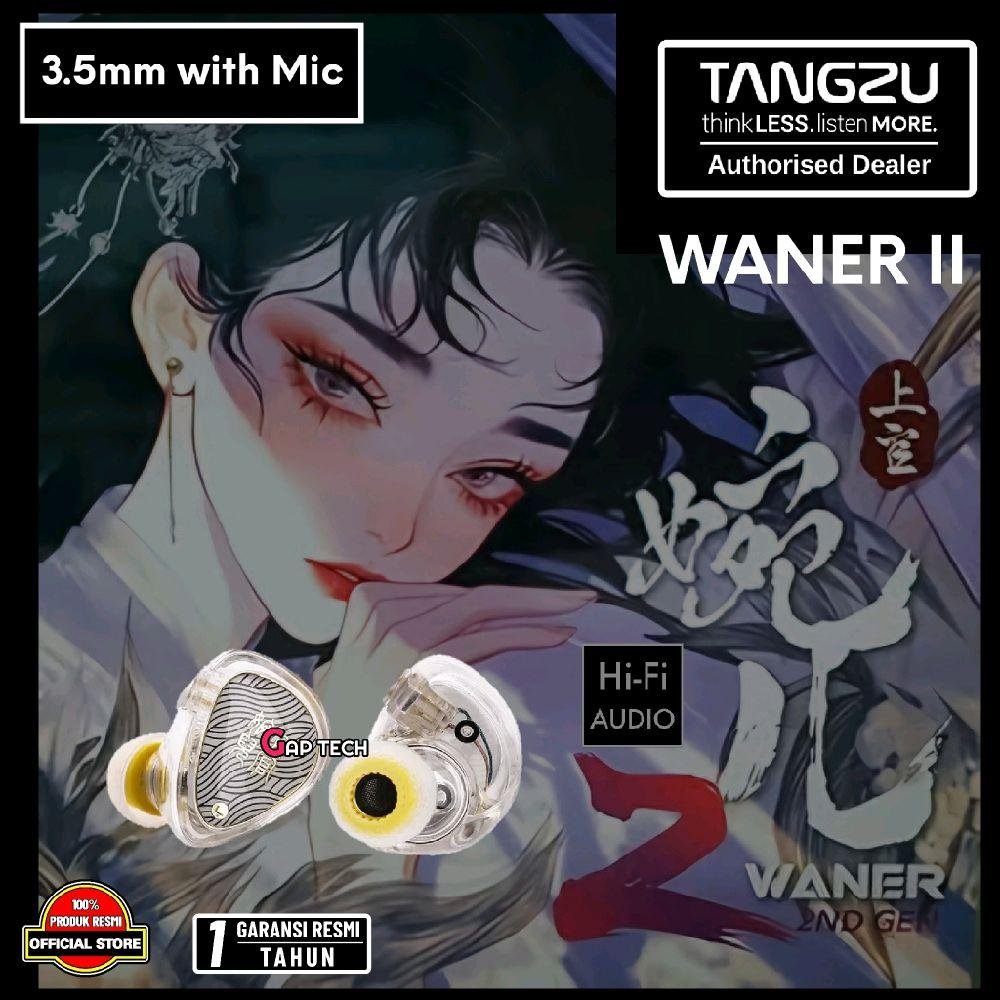 TANGZU Waner 2 / Wan er 2 / Waner SG 2 - 10MM PET Diaphragm Hi-Fi In Ear Monitor Earphone White Edition - IEM Original - 3.5mm WITH MIC