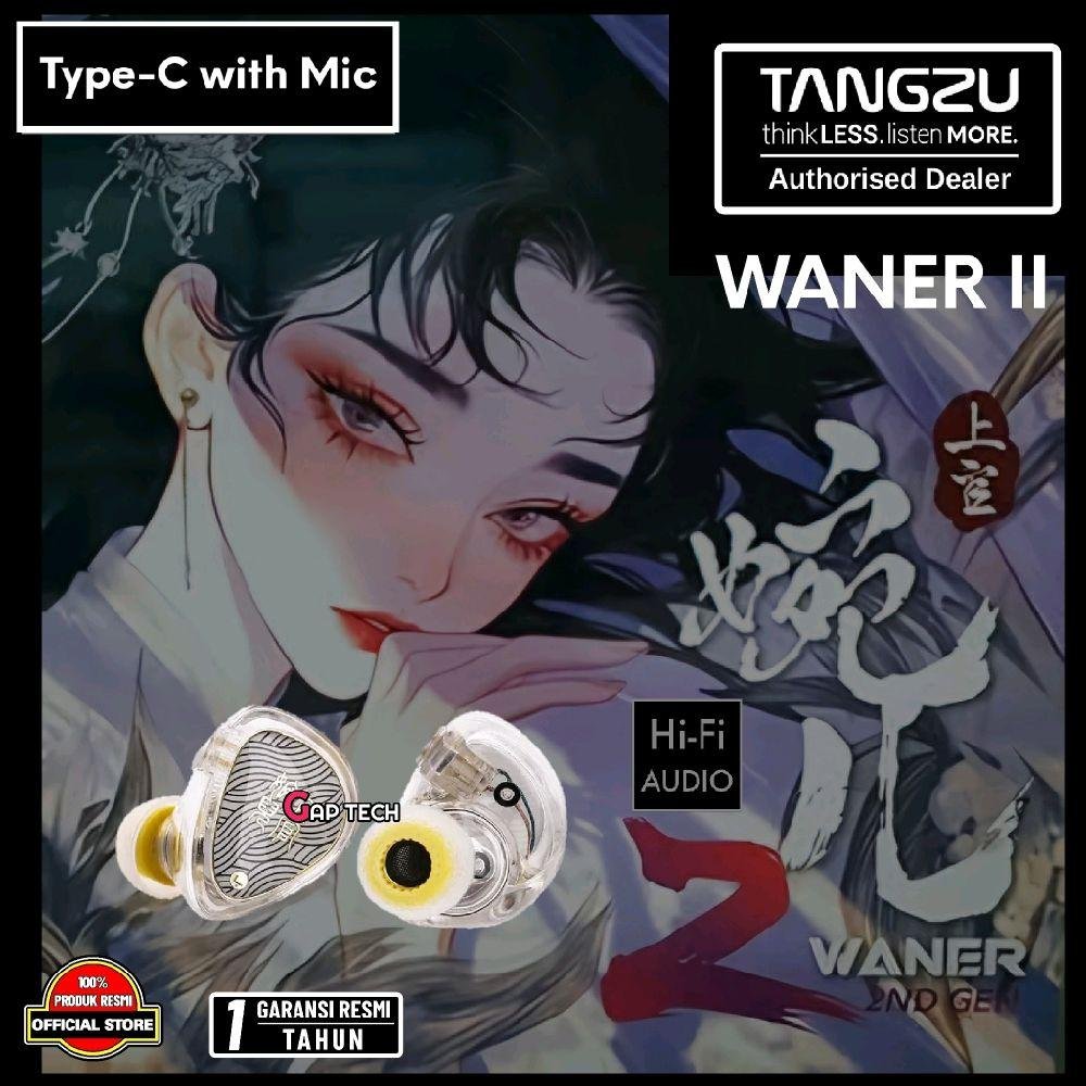 TANGZU Waner 2 / Wan er 2 / Waner SG 2 - 10MM PET Diaphragm Hi-Fi In Ear Monitor Earphone White Edition - IEM Original - TYPE-C WITH MIC