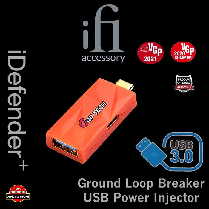 IFi iDefender + / Plus USB 3.0 Ground Loop Breaker USB Power Injector Original - USB C to USB A